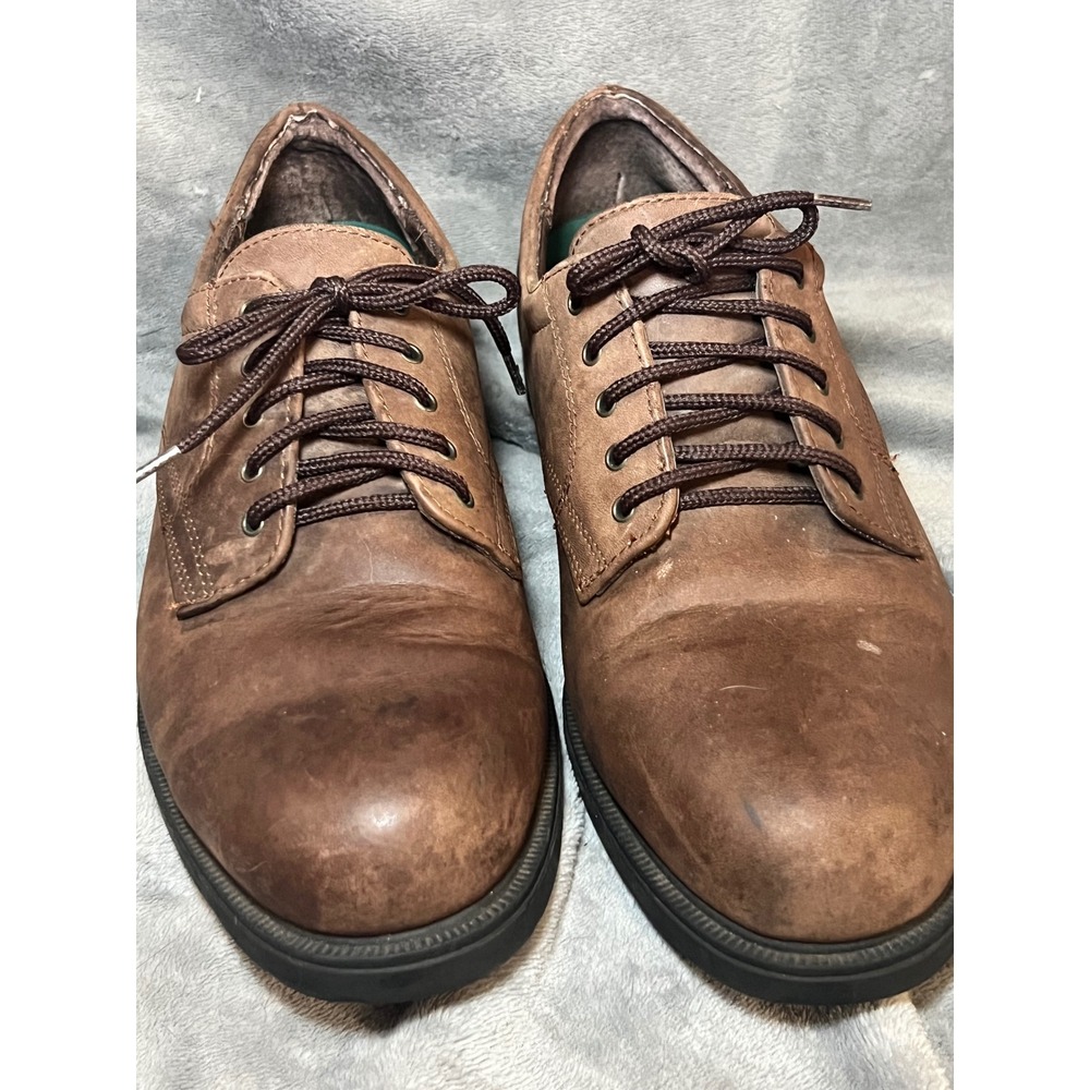 Vintage Bugle Boy Men's 11D Brown Leather Oxford Shoes 90s Retro Preppy Casual
